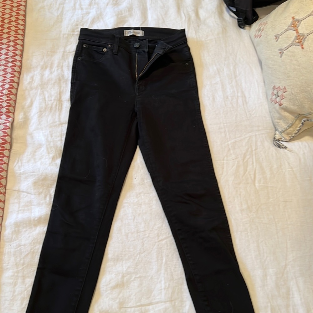 MadeWell, 10inch high rise, lightly worn and rich in color.